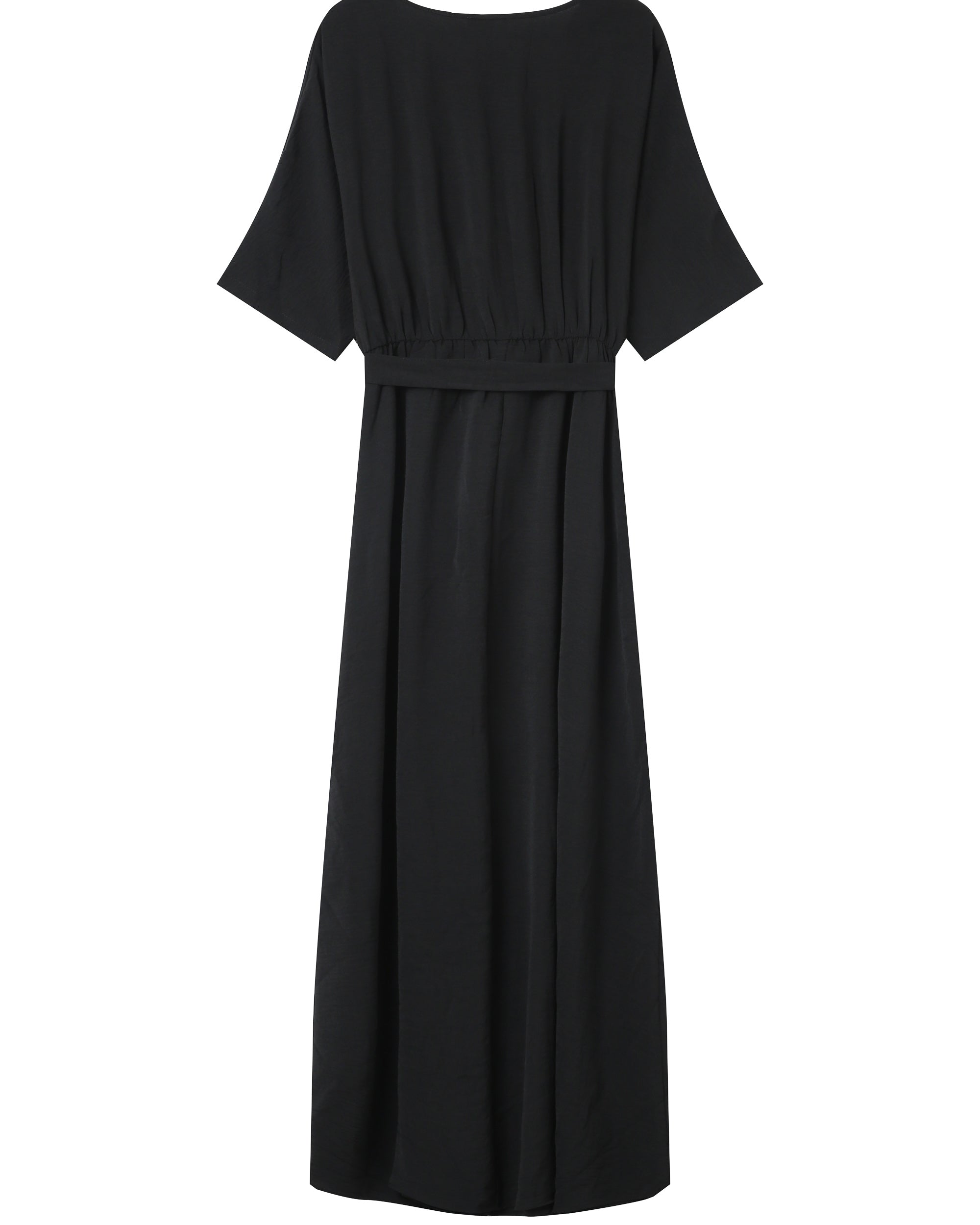 Robe longue portefeuille noir Maud