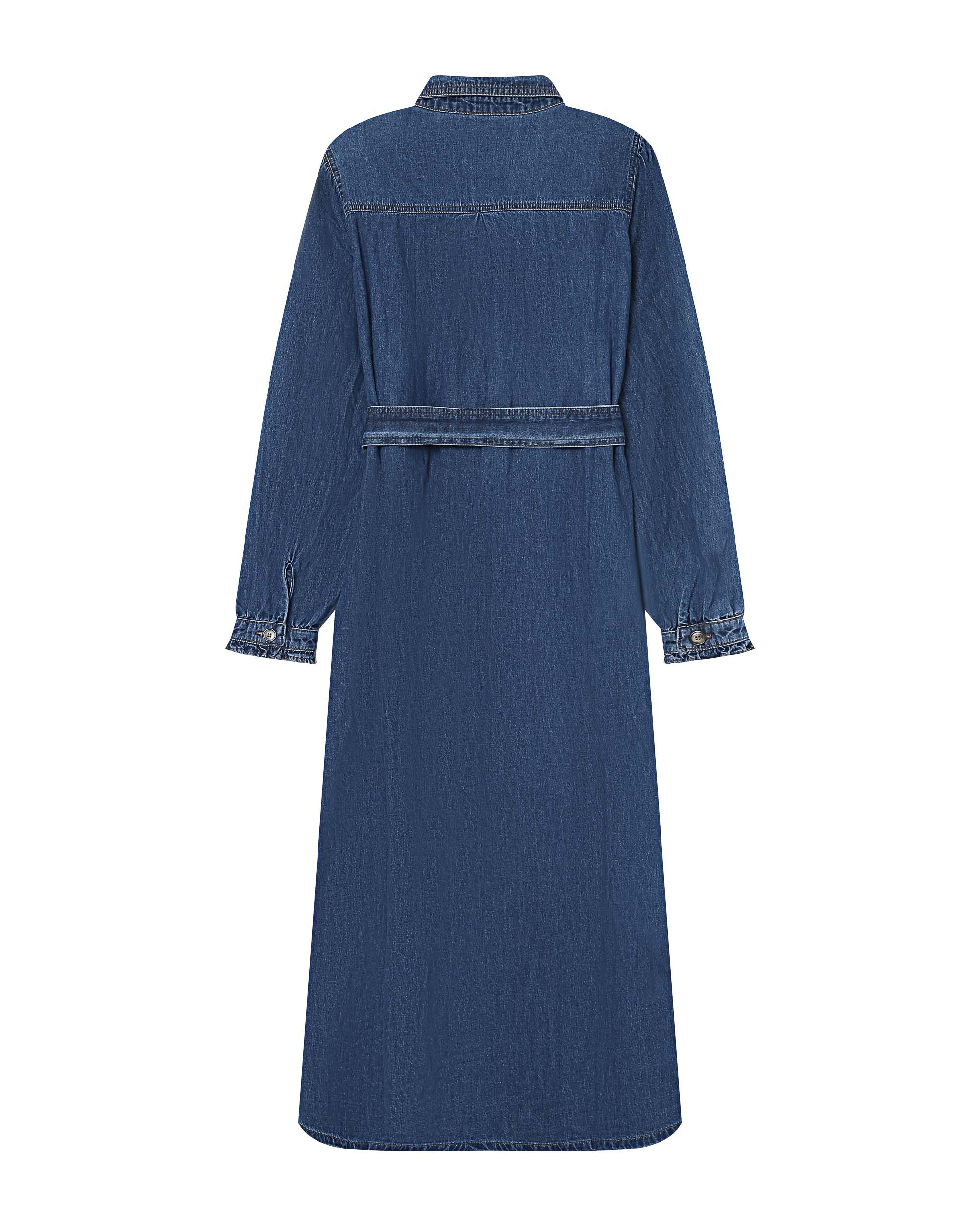 Robe longue chemise medium blue Shanie