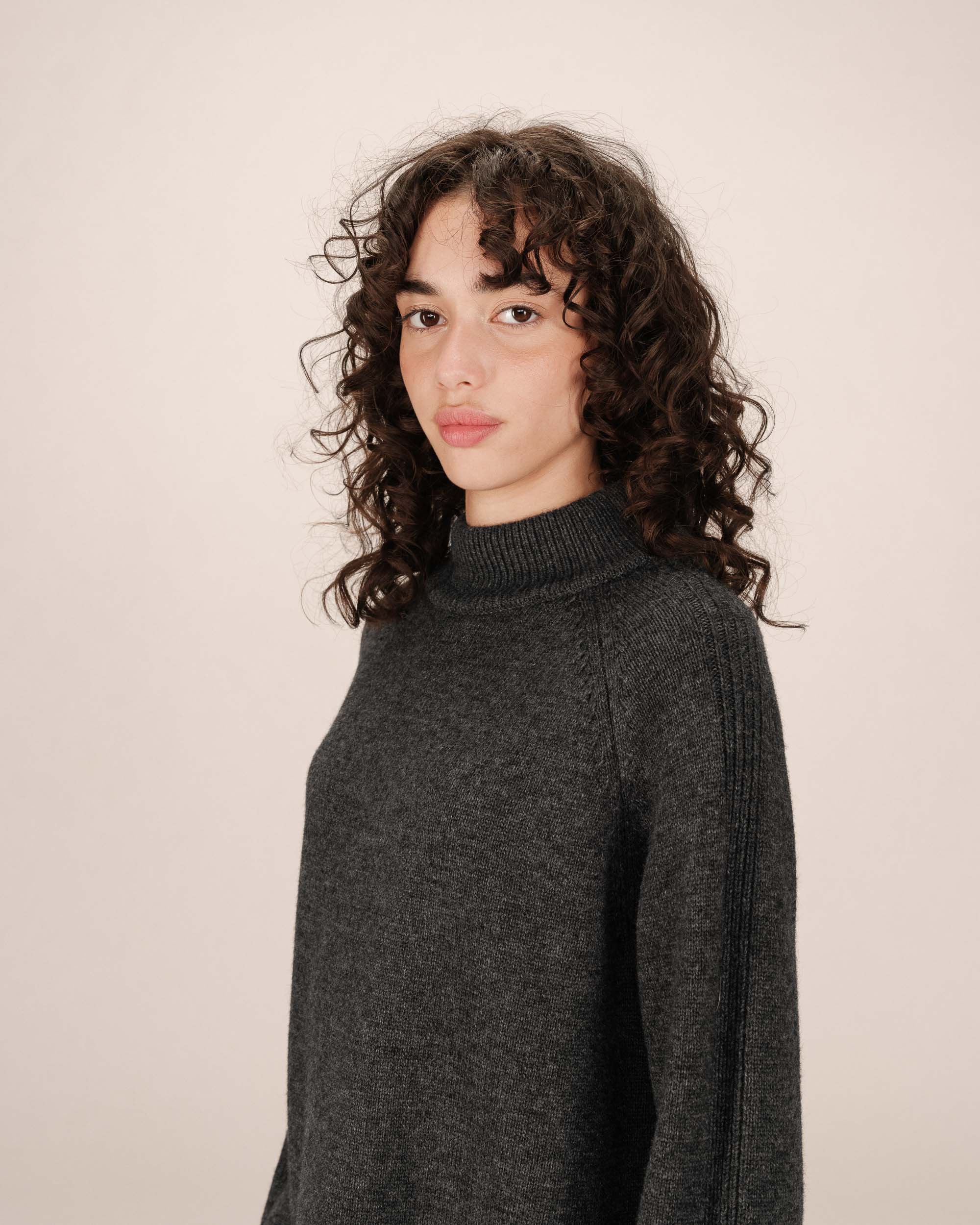 Short sweater dress anthracite Sandrine