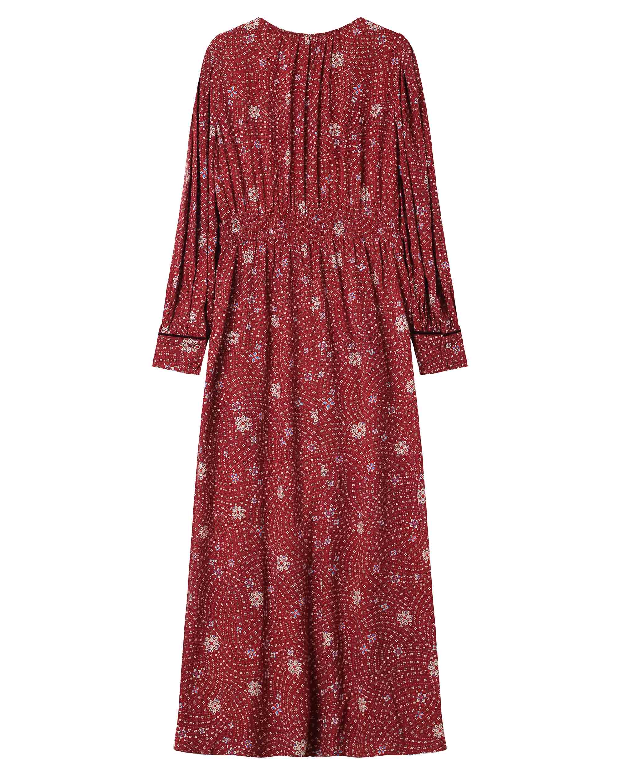 Robe longue a fleurs terracotta Sensible