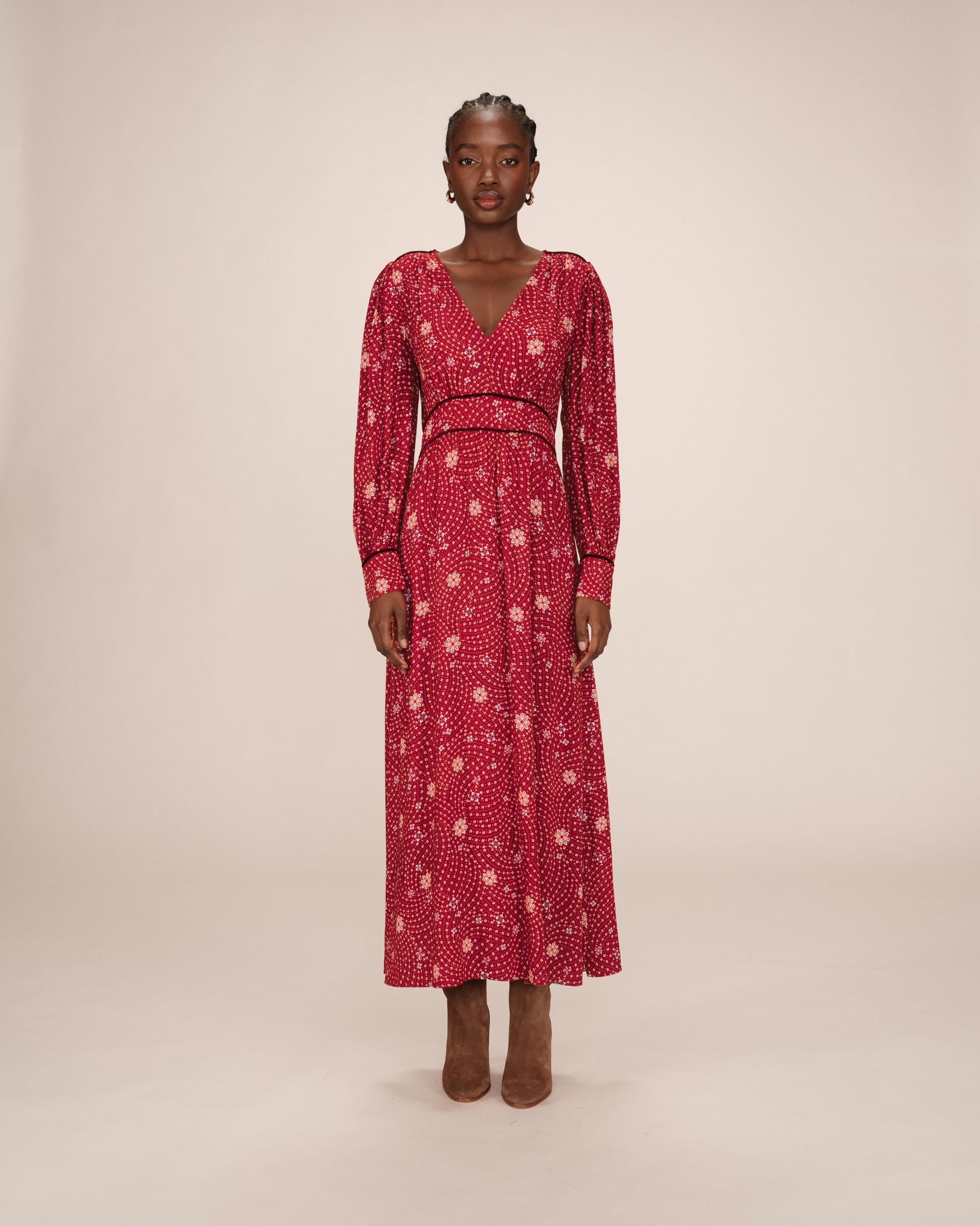 Robe longue a fleurs terracotta Sensible