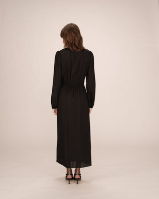 Robe longue decollete v noir Shirley