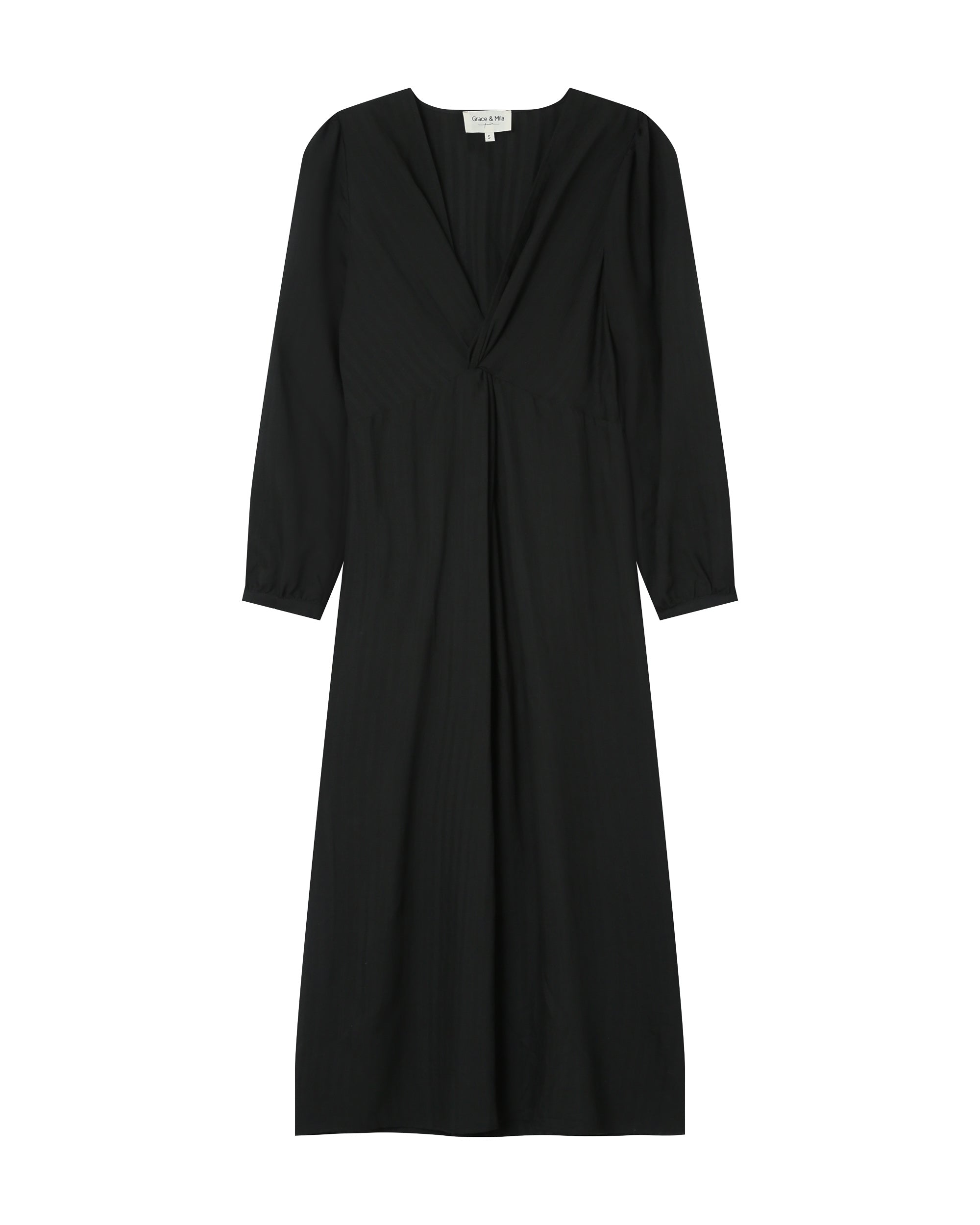 Robe longue decollete v noir Shirley