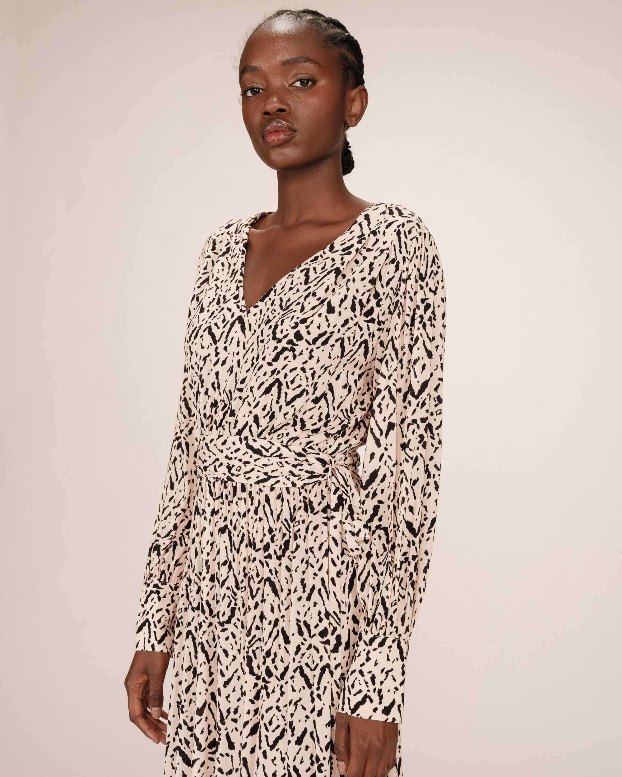 Robe longue abstraite vanille Soisson