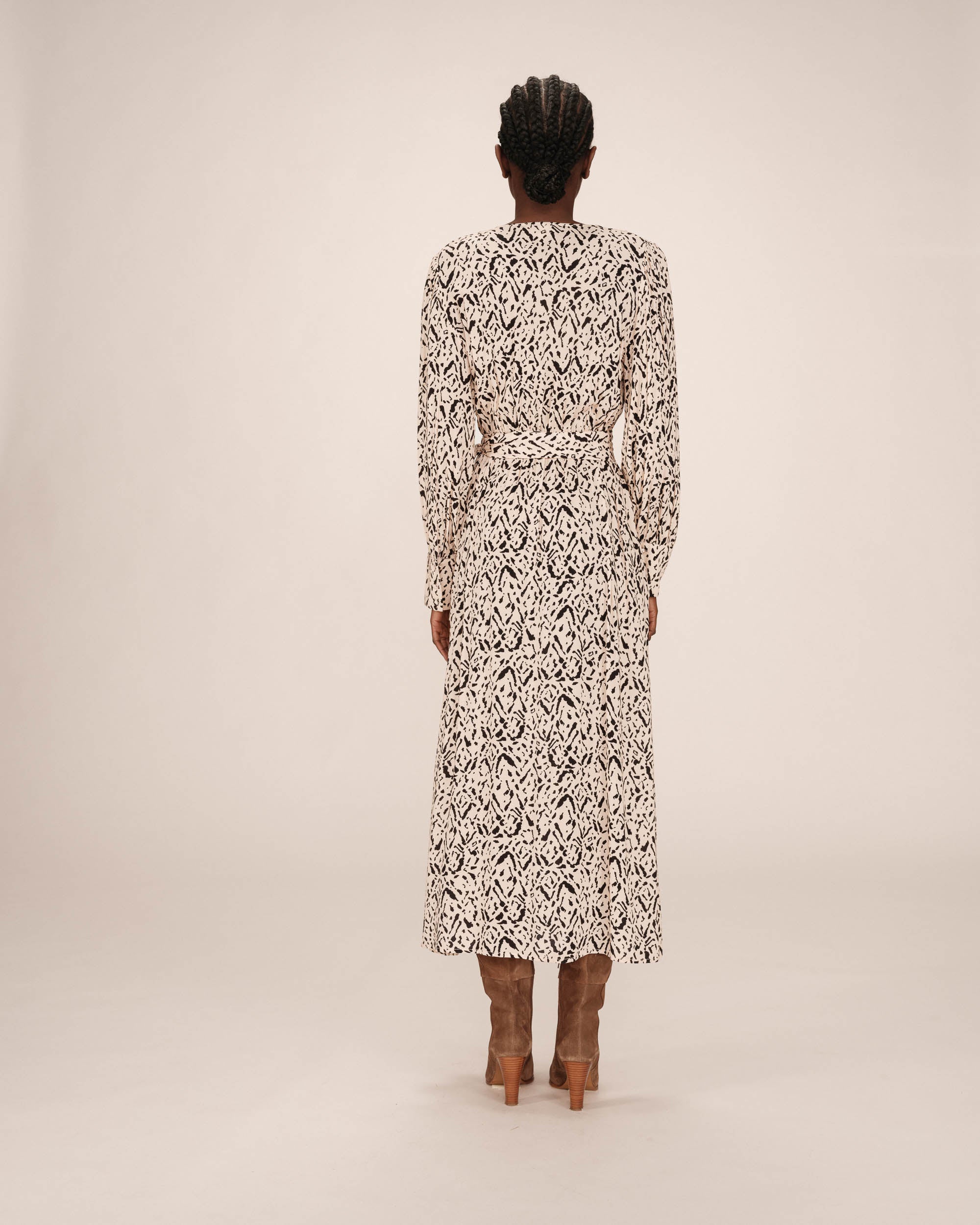 Robe longue abstraite vanille Soisson
