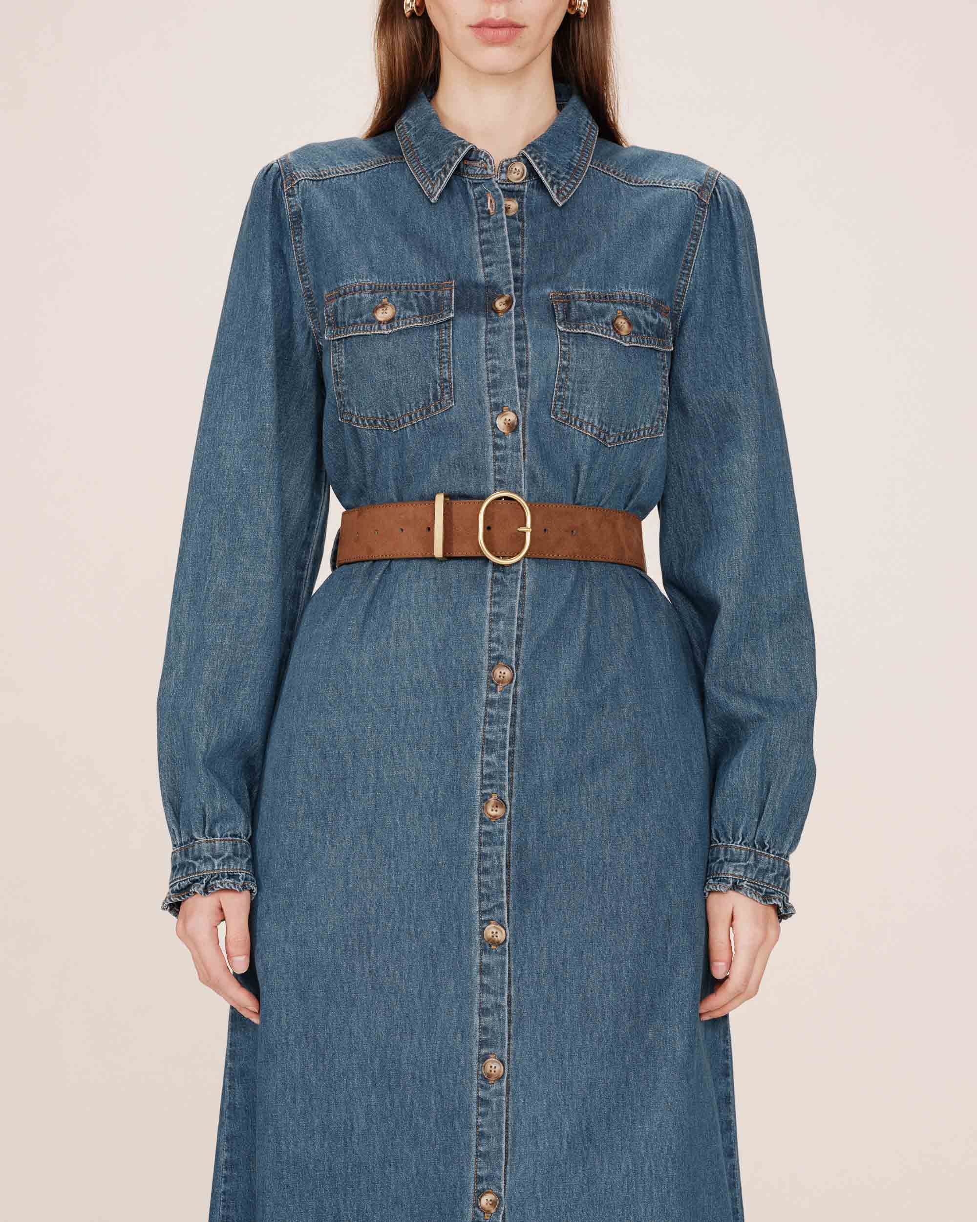 Suede-look belt chocolat Swinton