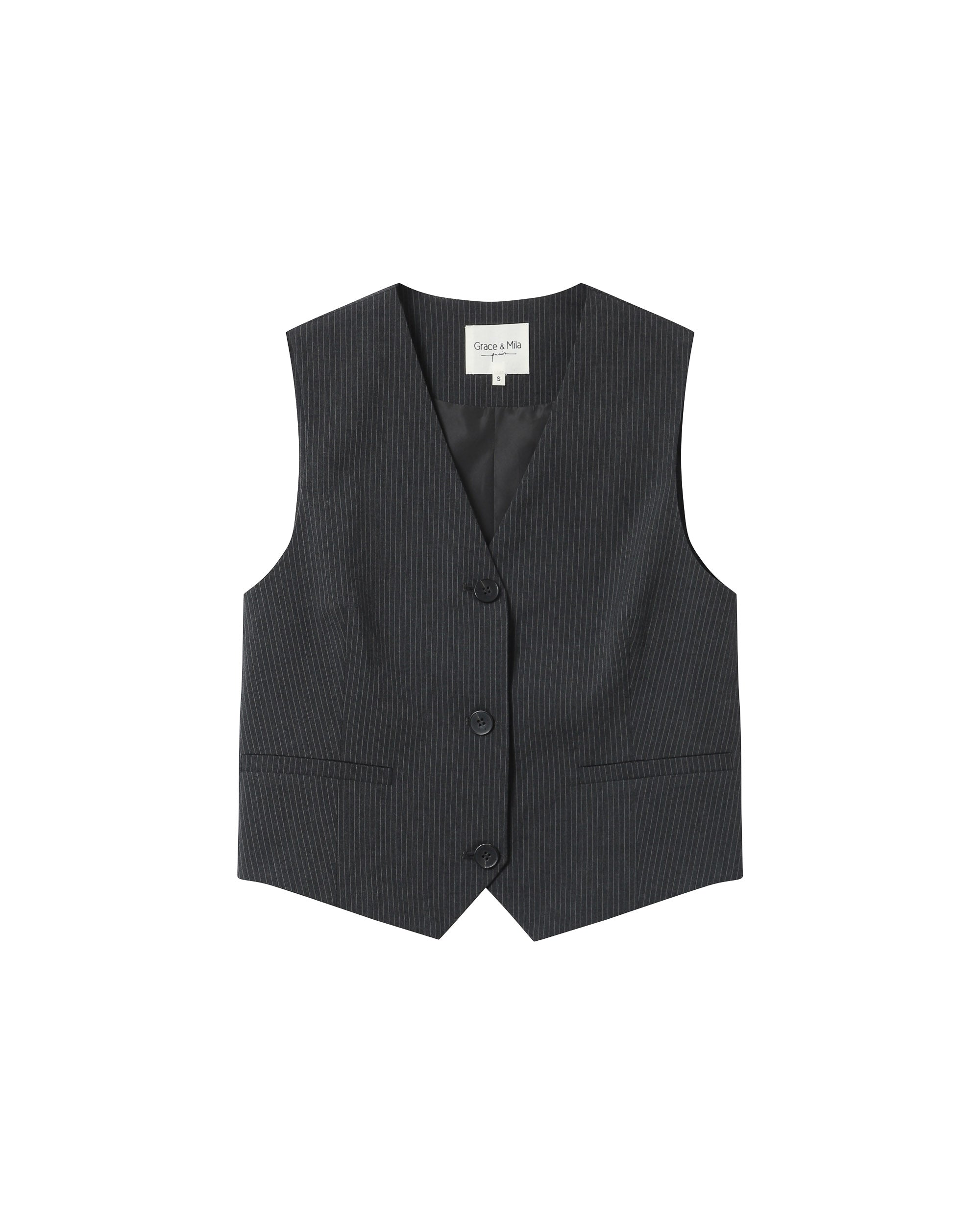 Striped waistcoat anthracite Sister