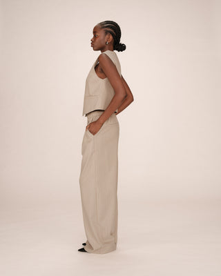 Striped waistcoat greige Sister