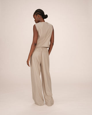 Striped waistcoat greige Sister