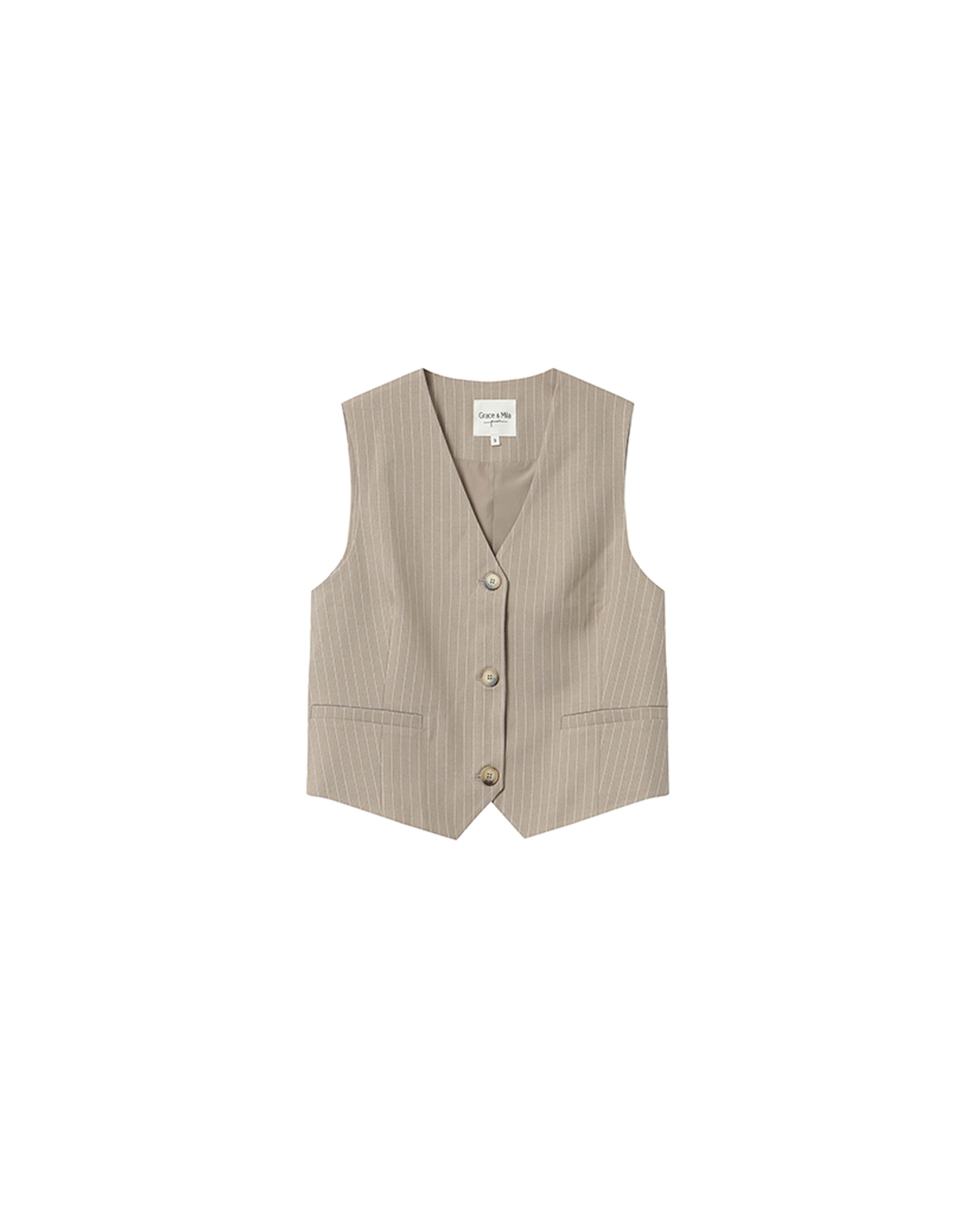 Striped waistcoat greige Sister