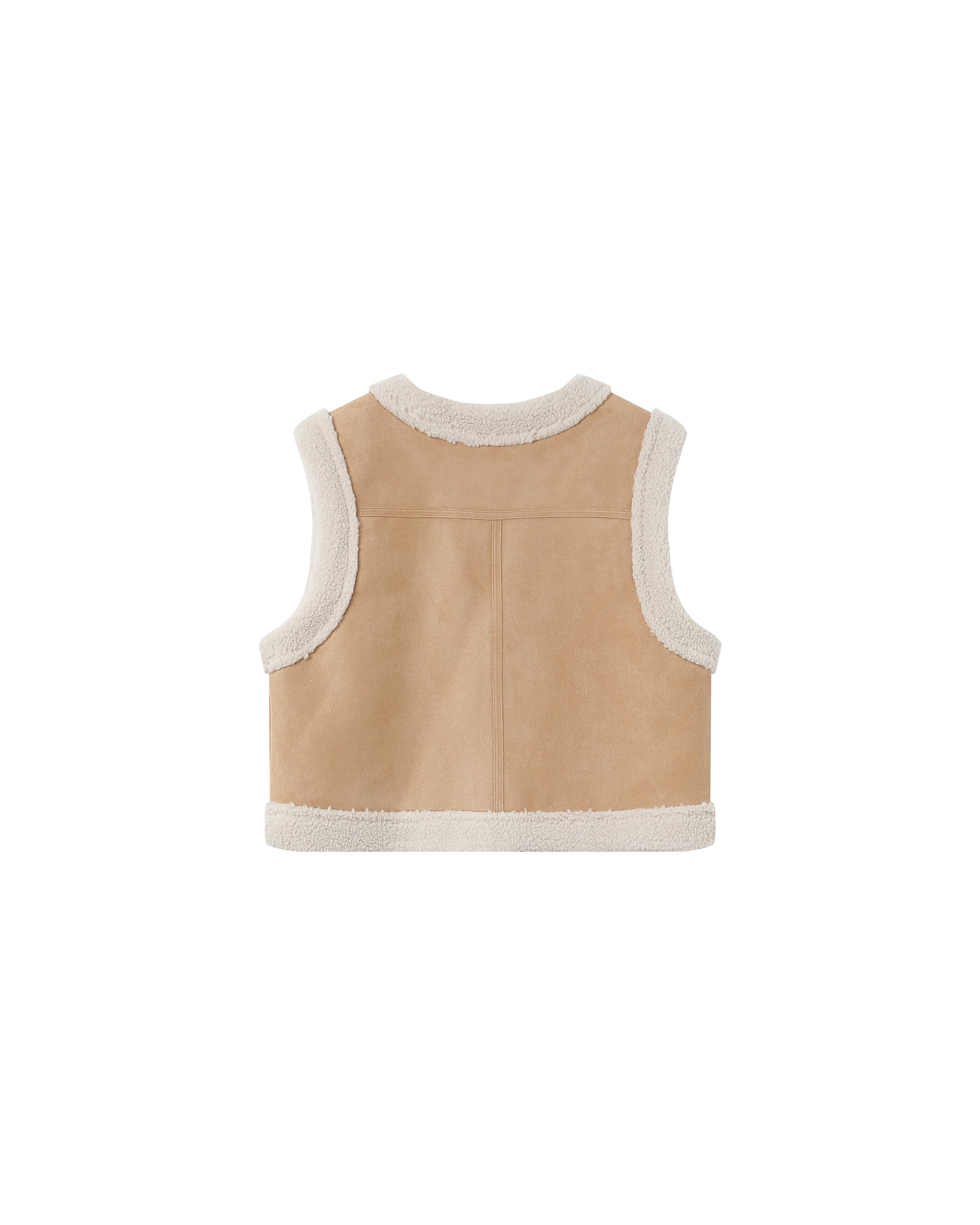 Veste en daim et shearling sable Sohen