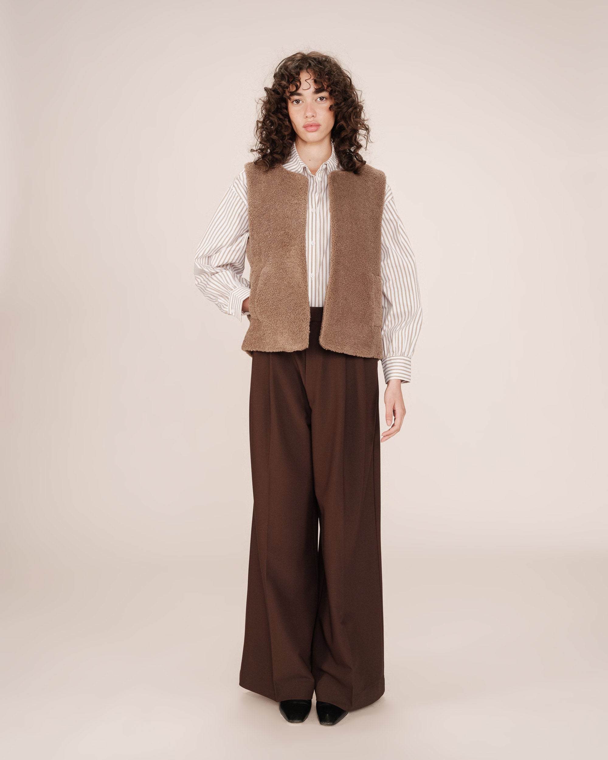 Faux shearling jacket taupe Sinatra