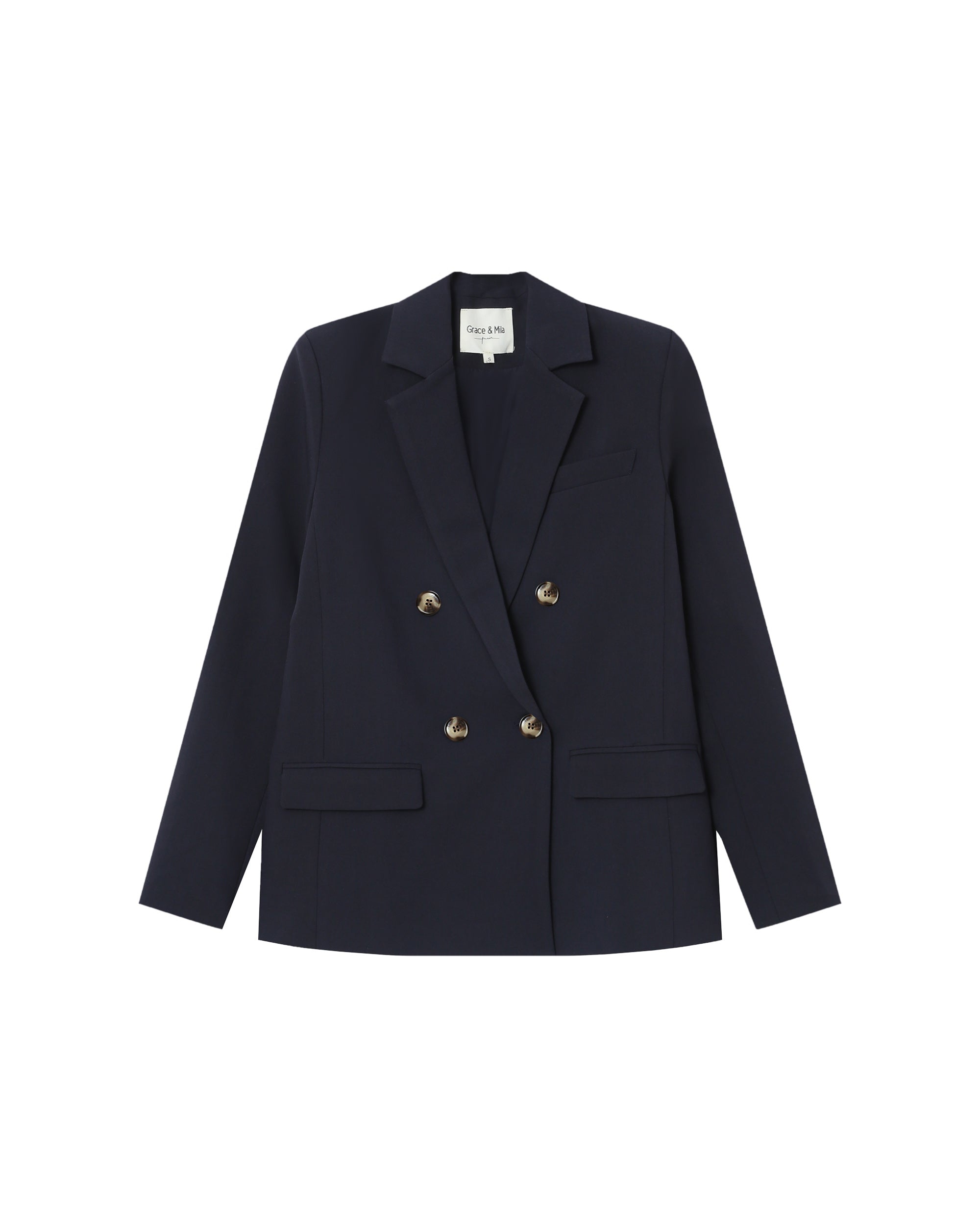 Blazer croise droit marine Sureau