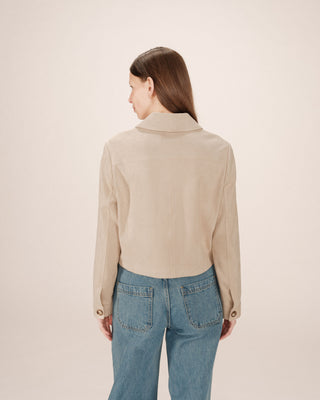 Veste en suedine greige Sullivan