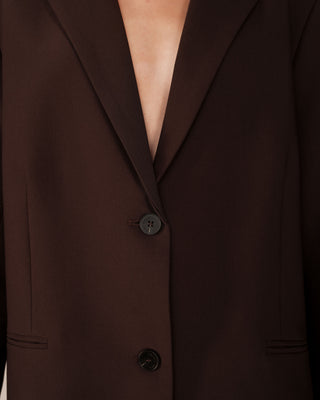 Blazer large droit chocolat Strong