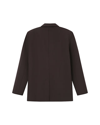Blazer large droit chocolat Strong