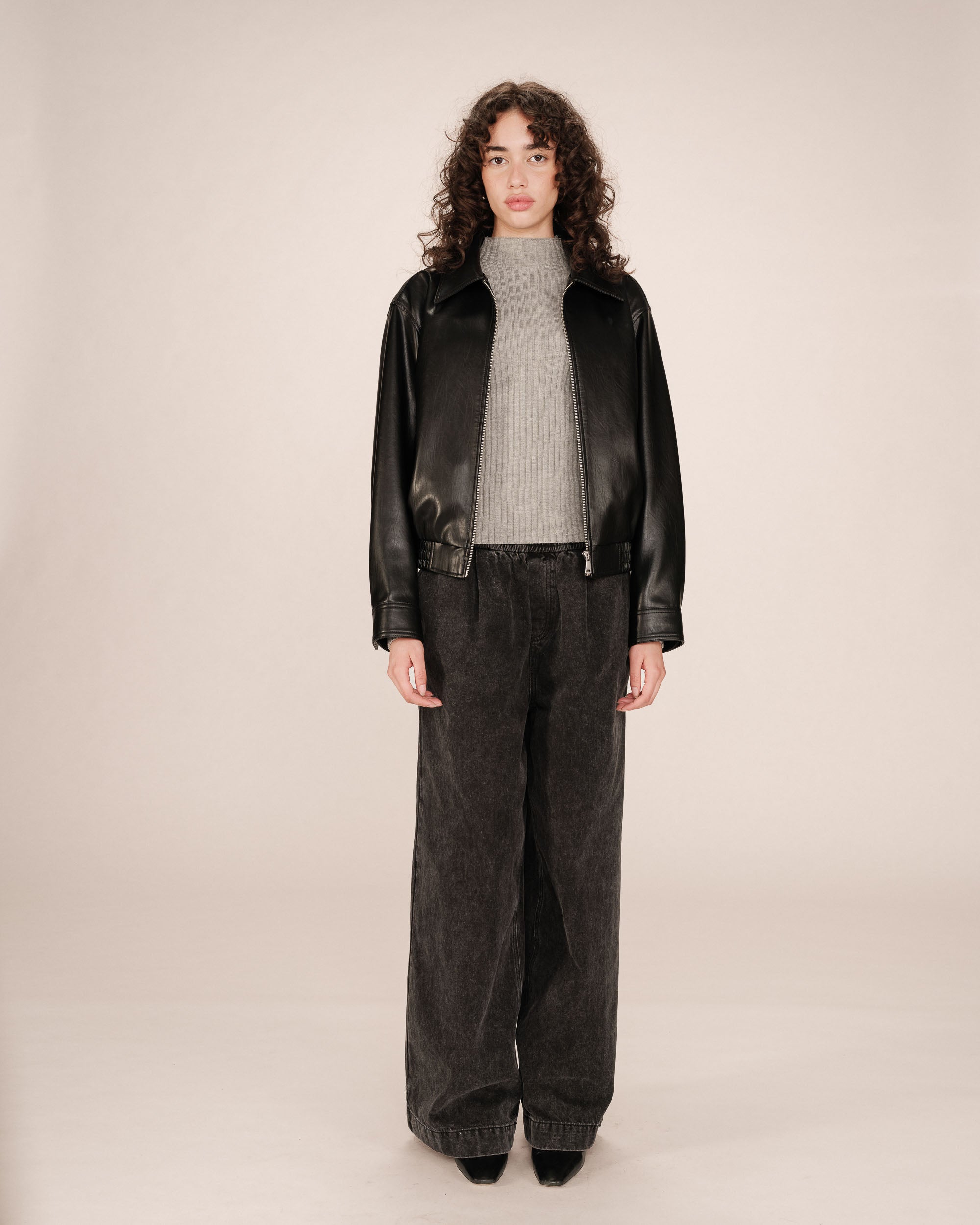 Faux leather jacket black Sunisa