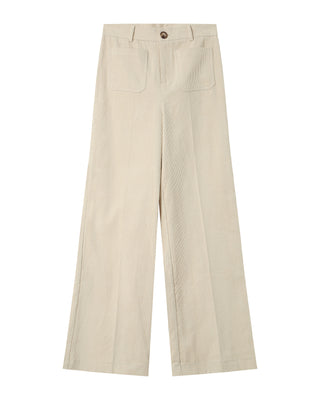Pantalon large velours ecru Samba