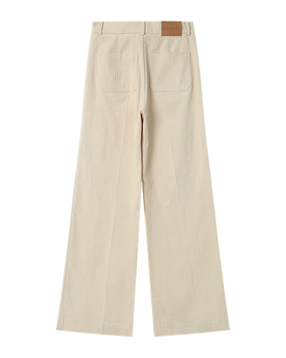 Pantalon large velours ecru Samba