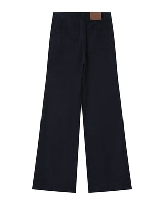 Pantalon large velours marine Samba
