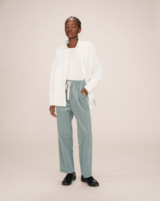 Pantalon large velours sauge Liberty