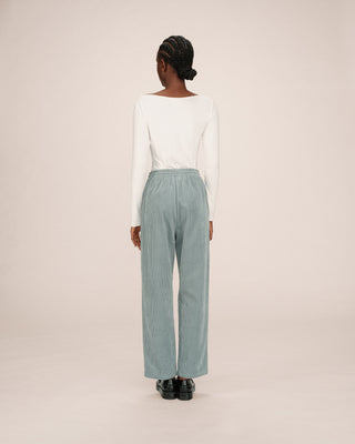 Pantalon large velours sauge Liberty