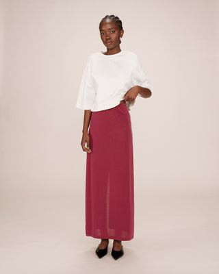 Jupe en modal bordeaux Sama