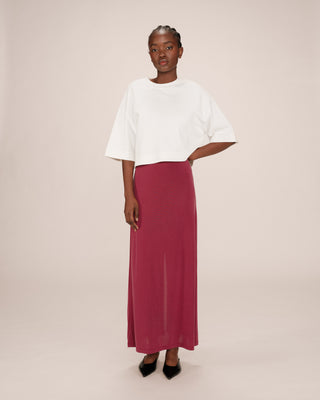 Jupe en modal bordeaux Sama