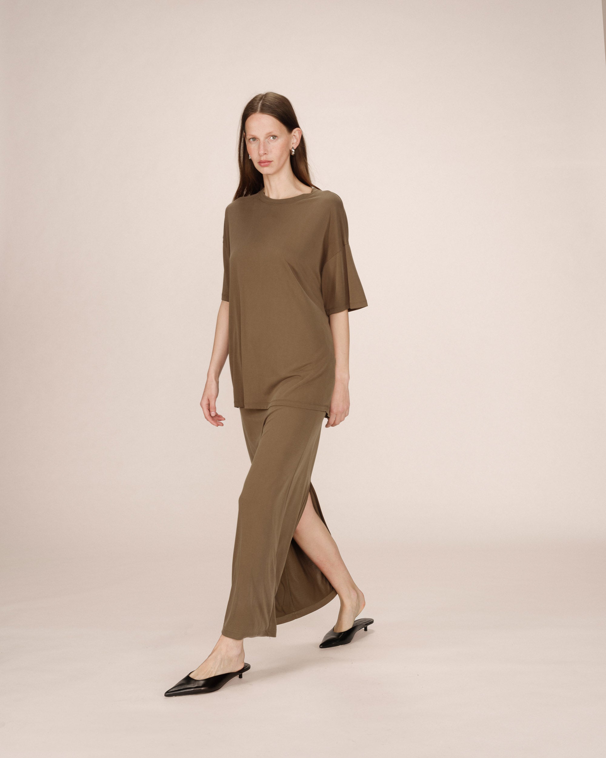 Jupe en modal vert foret Sama