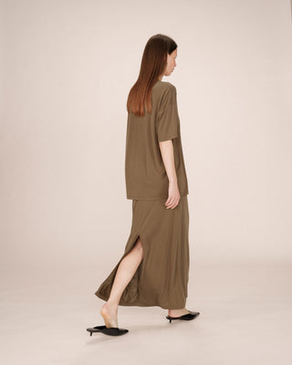 Jupe en modal vert foret Sama