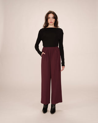 Pantalon fluide bordeaux Noblesse
