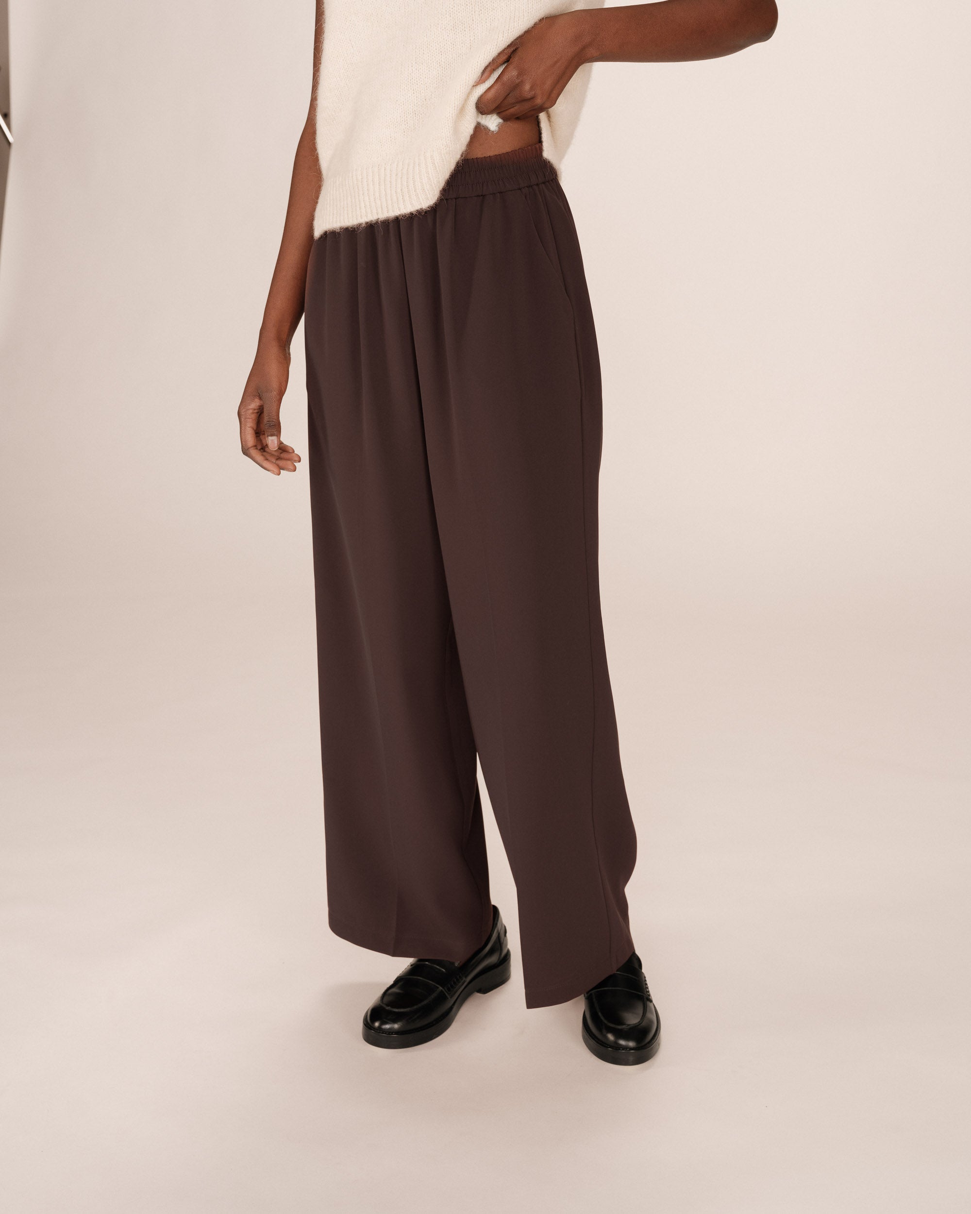 Pantalon fluide chocolat Noblesse