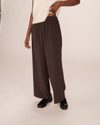 Pantalon fluide chocolat Noblesse