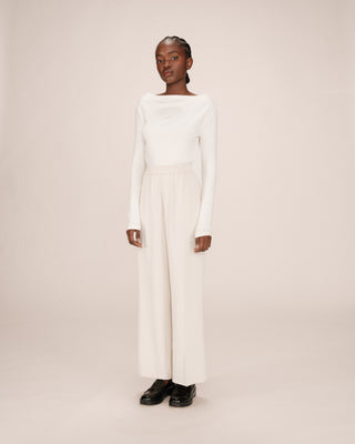 Pantalon fluide ecru Noblesse