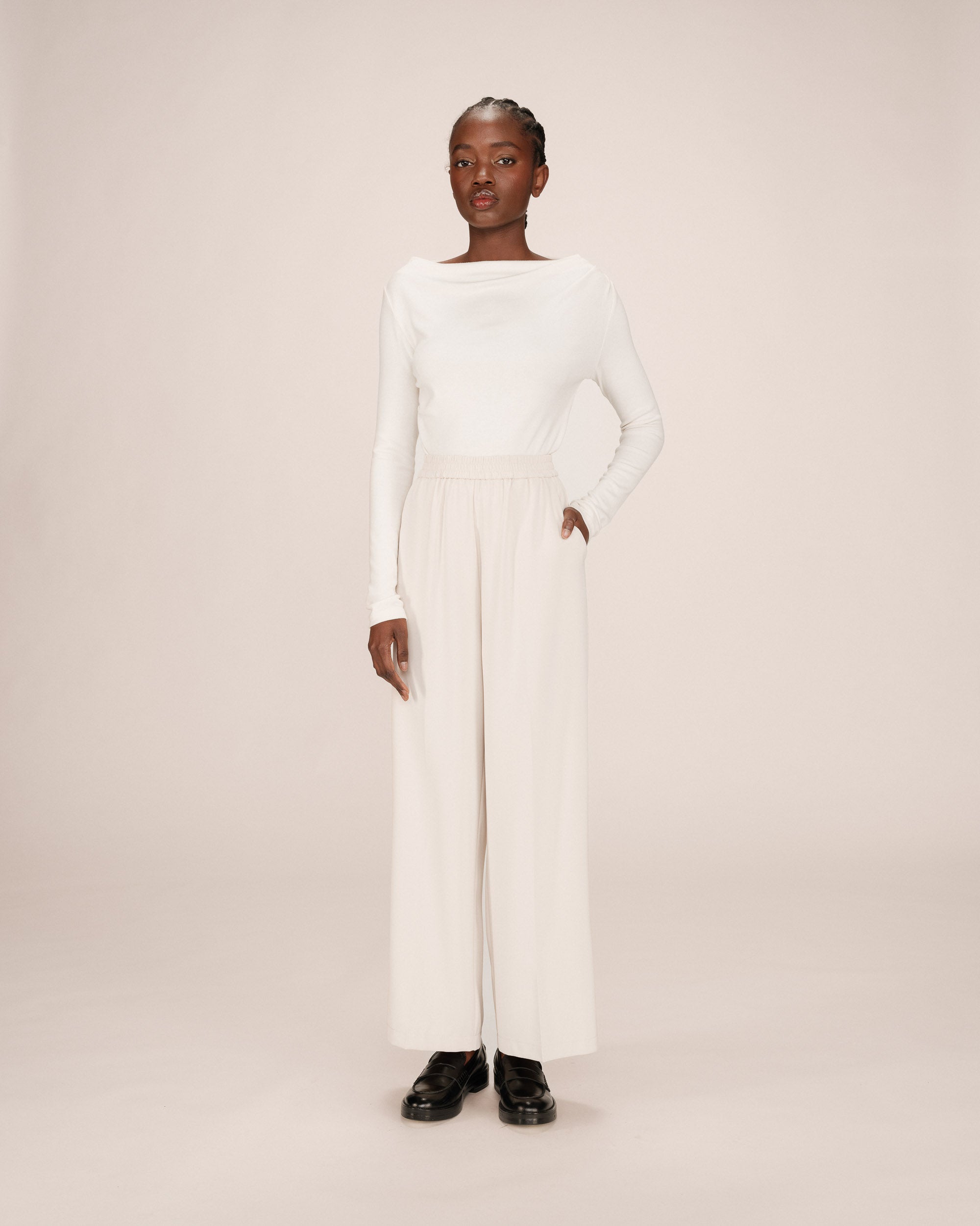 Pantalon fluide ecru Noblesse