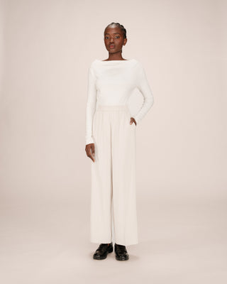 Pantalon fluide ecru Noblesse