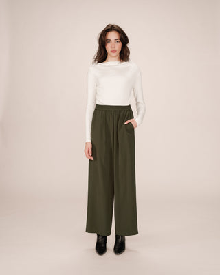 Pantalon fluide vert foret Noblesse