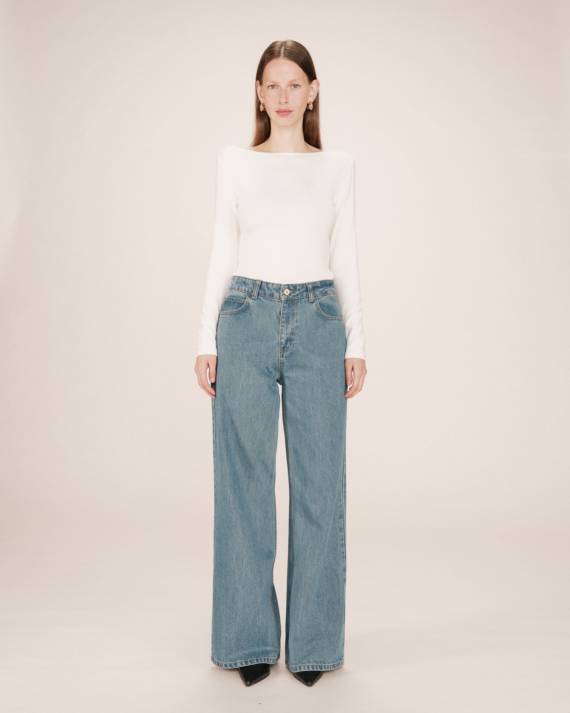 Wide-leg jeans light blue James