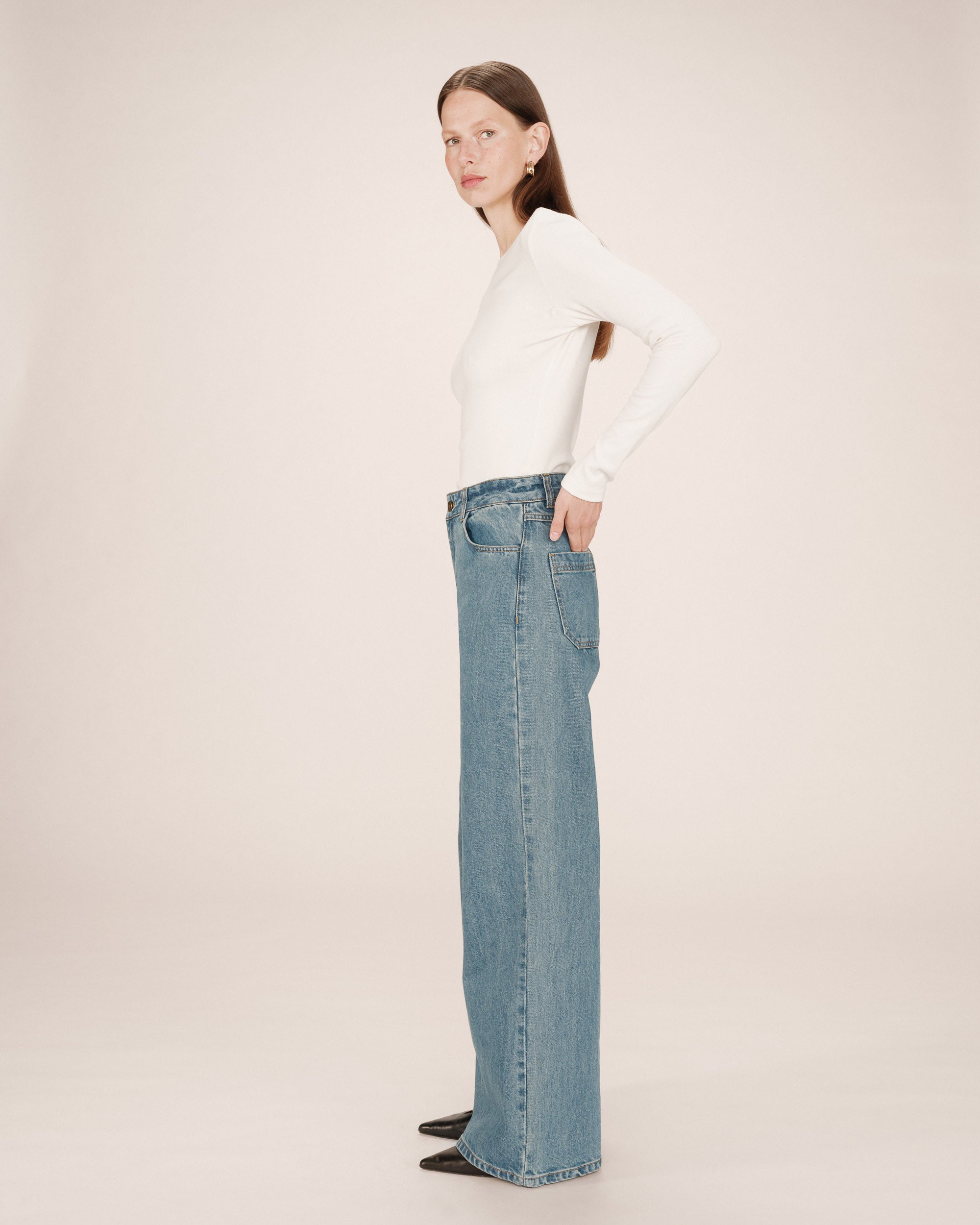Wide-leg jeans light blue James