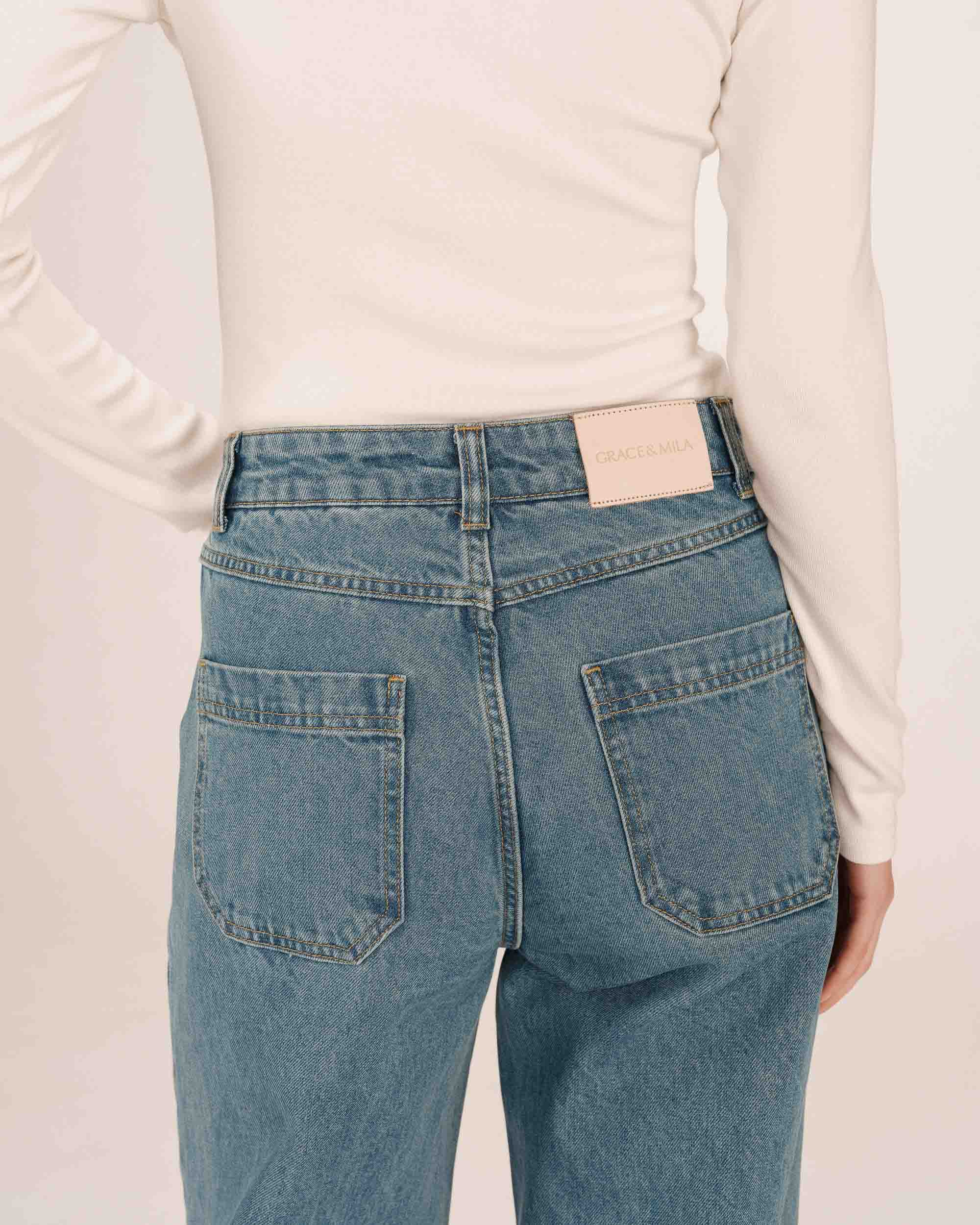 Wide-leg jeans light blue James