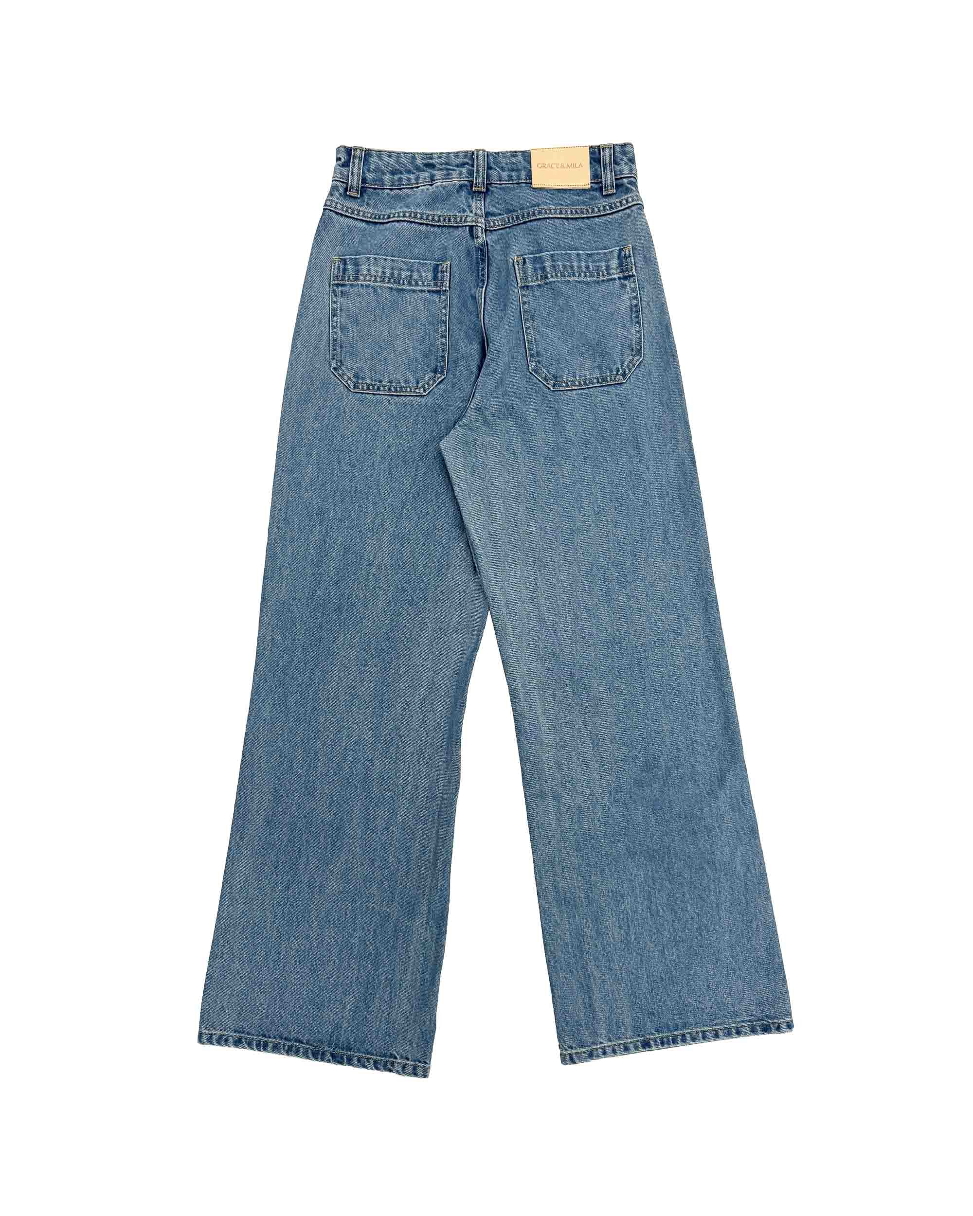 Wide-leg jeans light blue James