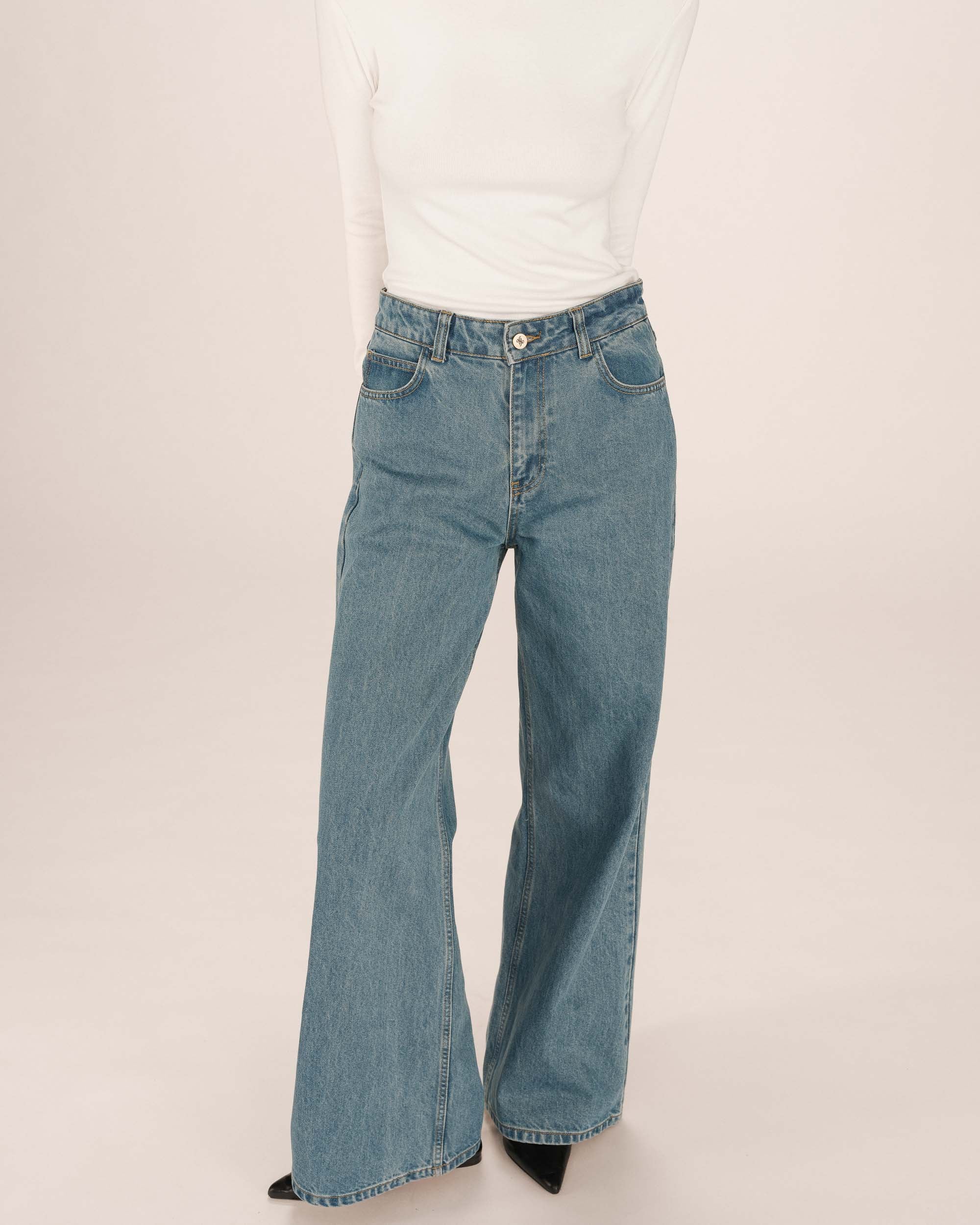 Wide-leg jeans light blue James