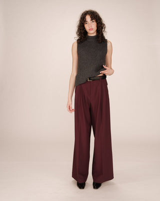 Pantalon tailleur bordeaux Story
