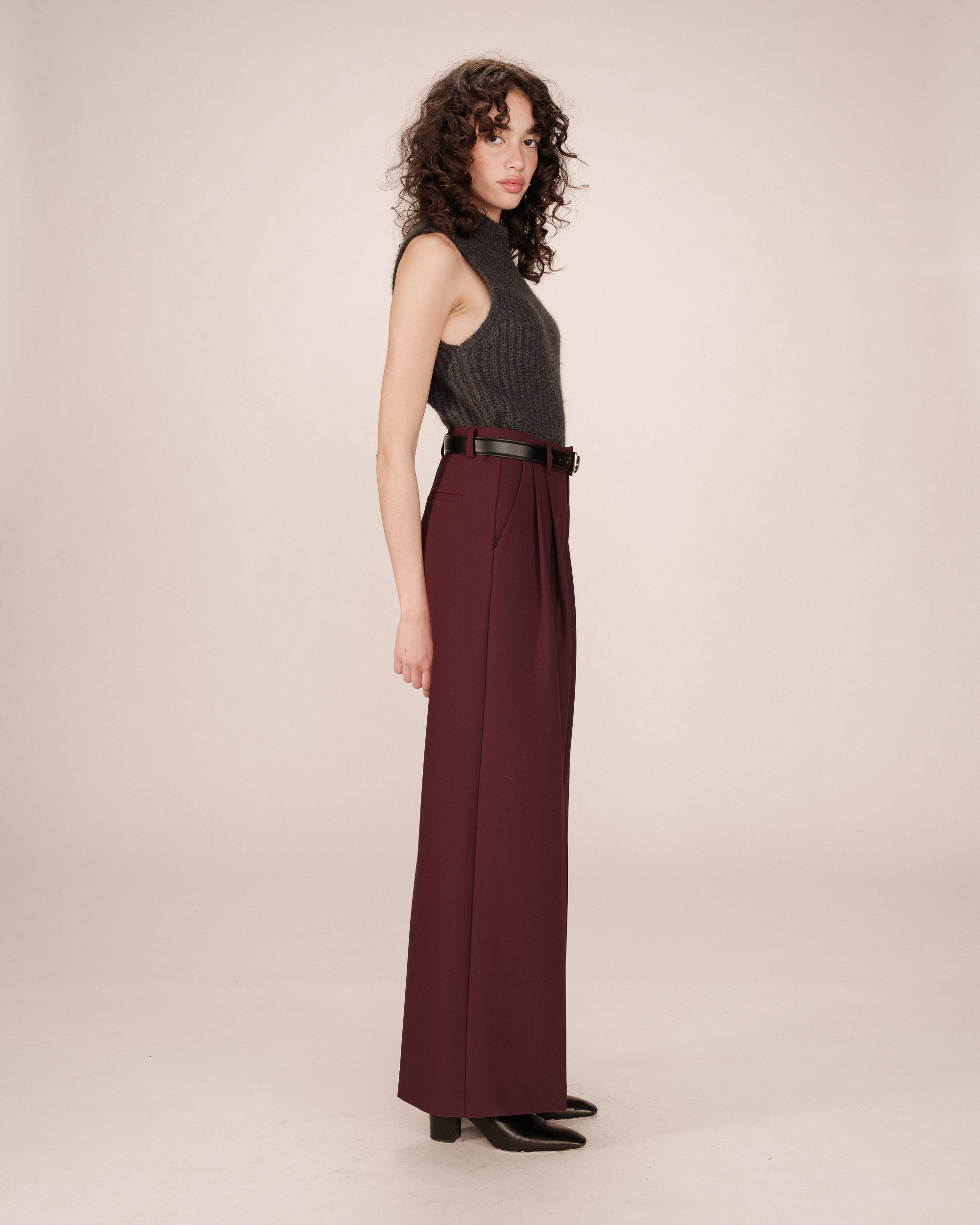 Pantalon tailleur bordeaux Story