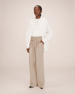 Pantalon a rayures greige Stay