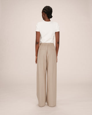 Pantalon a rayures greige Stay