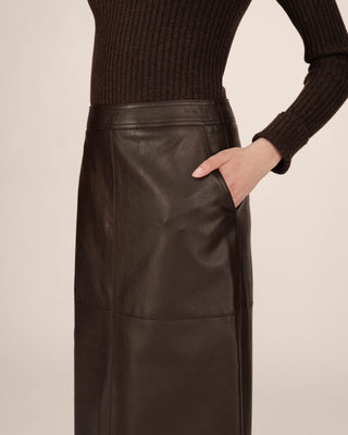 Jupe simili cuir chocolat Sirene