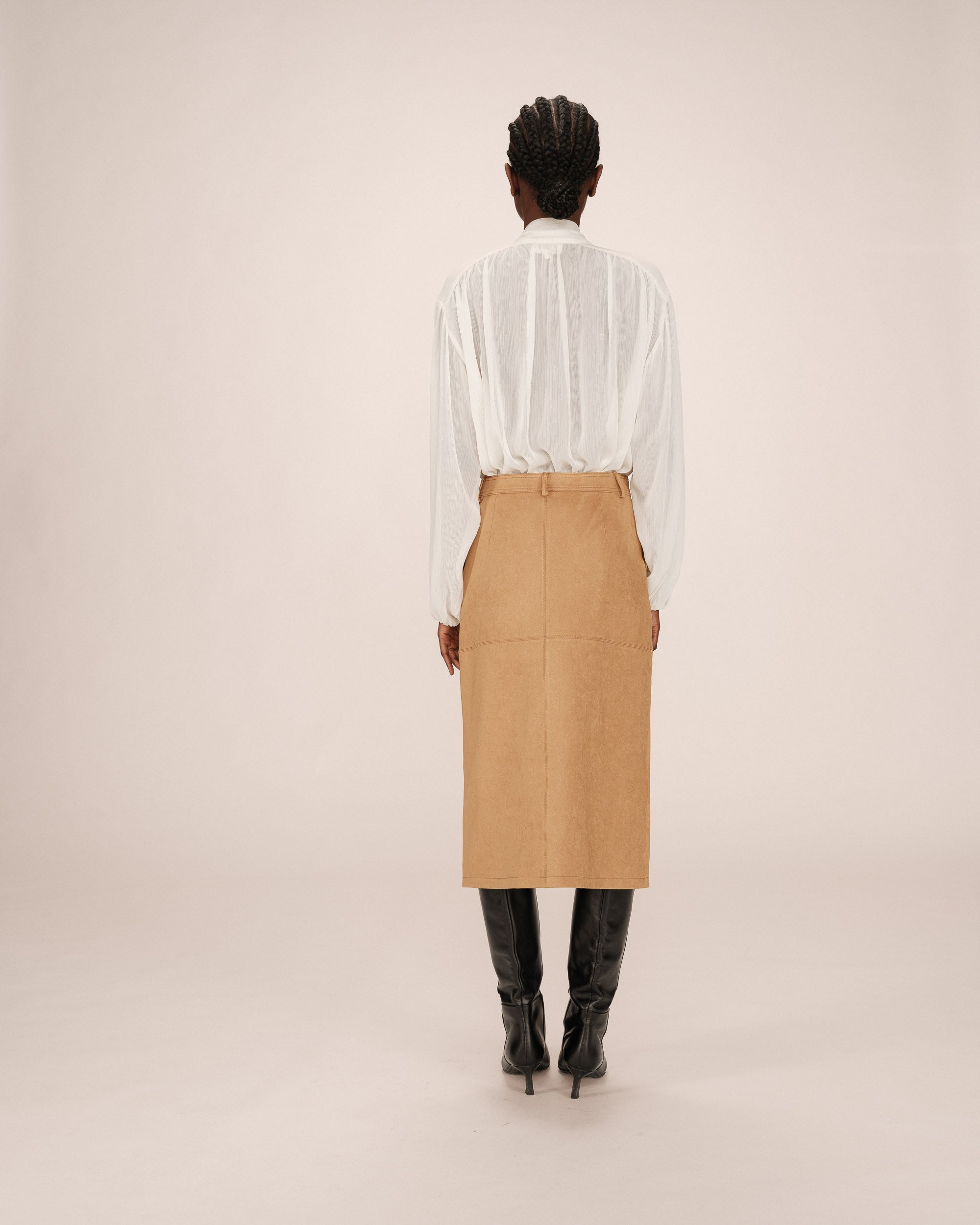 Long suede skirt ocre Sorry