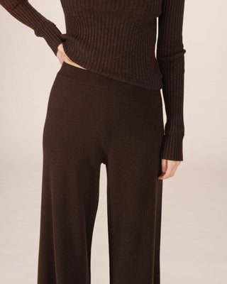 Pantalon en maille chocolat Sao