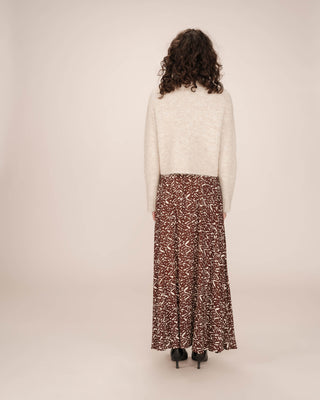 Jupe longue imprimée chocolat Sibella